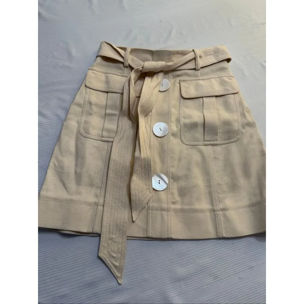 Kate Spade Linen Blend Button Skirt Size 0